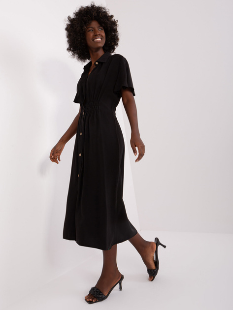 Hurt Czarna sukienka szmizjerka midi ZULUNA