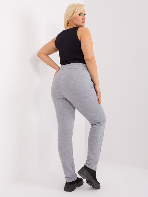 Hurt Szare melanżowe spodnie plus size z naszywką