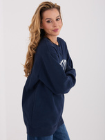 Granatowa dresowa bluza z nadrukiem