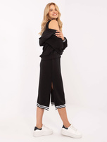 Czarny dwuczęściowy komplet z sukienką RUE PARIS 
