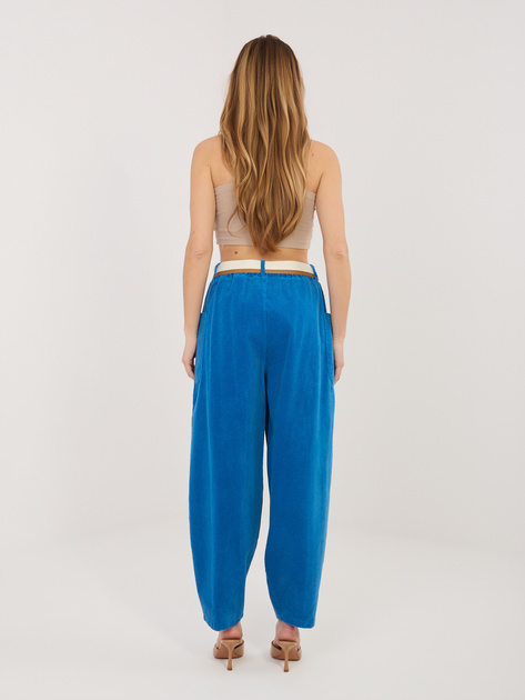 Kobaltowe sztruksowe spodnie od kompletu RUE PARIS