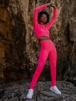 Fluo różowy gładki komplet sportowy Patrice