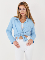 Jasnoniebieska muślinowa koszula z kołnierzykiem
