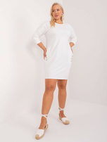 Hurt Ecru dresowa sukienka plus size z guzikami