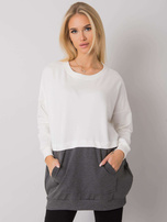 Ecru-ciemnoszara bluza kangurka Hartsville RUE PARIS