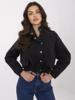 Czarna krótka kurtka wiatrówka bez kaptura