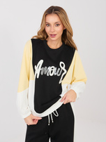 Czarny casualowy komplet z bluzą bez kaptura RUE PARIS 