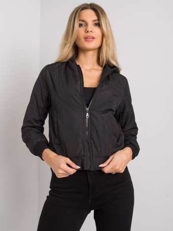 Larah Black Quilted Hooded Jacket