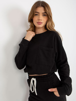 Hurtownia Czarny casualowy komplet basic ze spódnicą