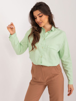 Hurtownia Pistacjowa koszula oversize z bawełny