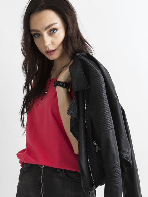 Ciemnokoralowy t-shirt Circle