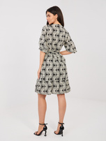 Czarna letnia sukienka z rękawem 3/4 SUBLEVEL