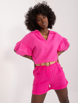 Hurtownia Fuksjowe szorty z kieszeniami