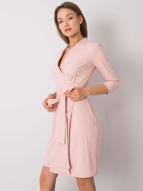 Brudnoróżowa sukienka z wiązaniem Edelie
