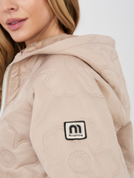 Beżowa pikowana kurtka z kapturem RUE PARIS 