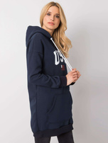 Dunkelblaue Kapuzenpullover Yetty RUE PARIS.