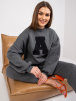 Ciemnoszary melanżowy komplet dresowy damski Edvige  