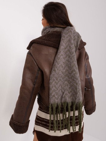 Großhandel Khaki-lila Damen Strickschal Winter.