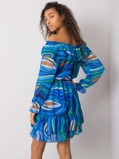 Niebieska sukienka hiszpanka z falbaną Edmonton