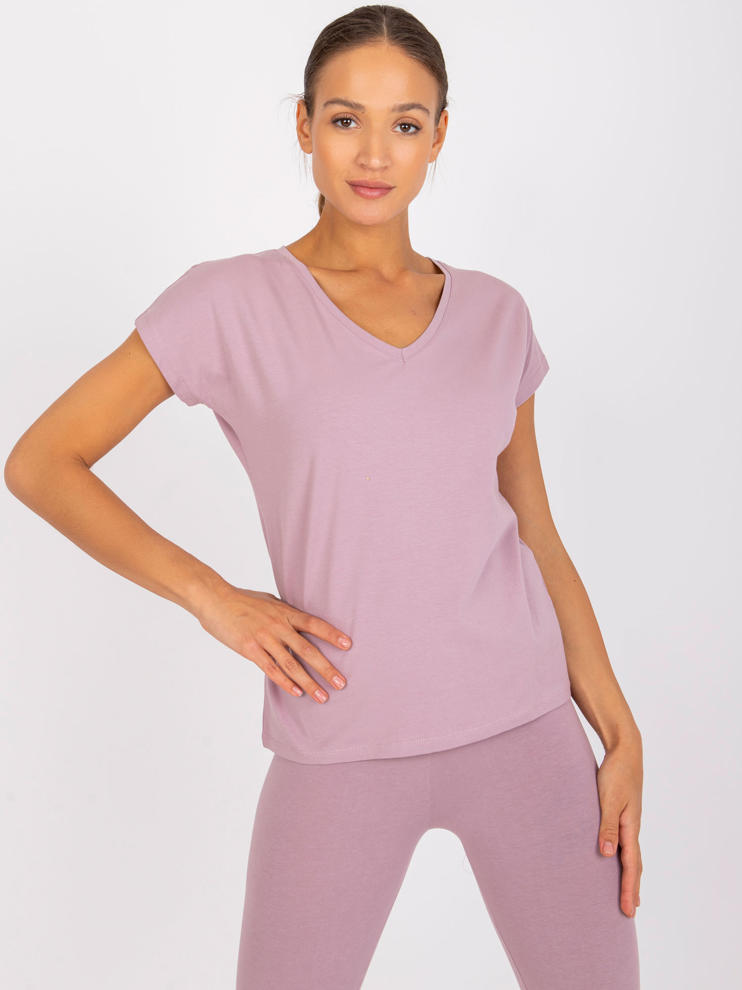 Brudnoróżowy t-shirt basic Arlette 