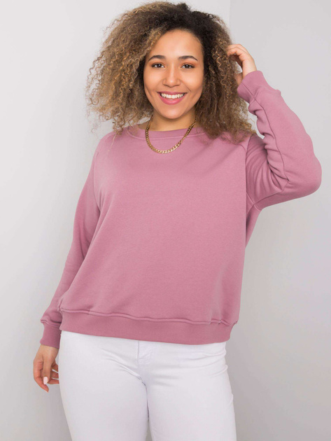 Brudnoróżowa bluza plus size z bawełny Donna