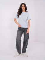 Jasnoniebieski t-shirt z nadrukiem na plecach SUBLEVEL 