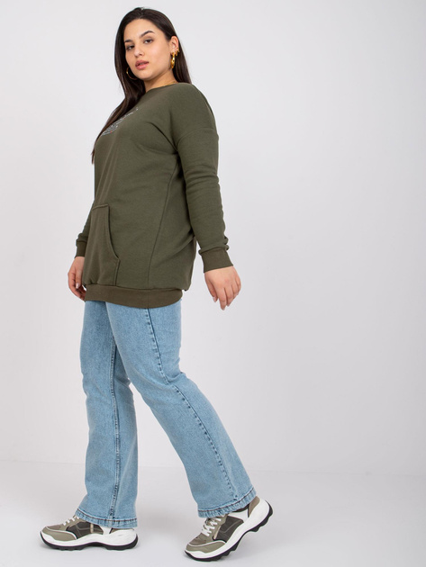 Khaki dresowa bluza plus size kangurka Desiree