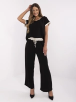 Czarny letni komplet z bluzką oversize