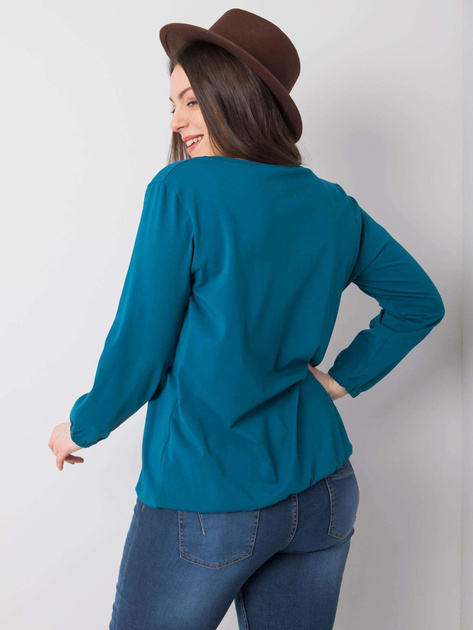 Morska bluzka plus size z długim rękawem Hailey