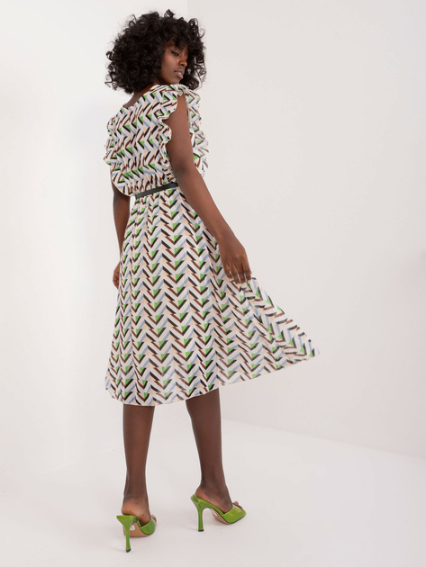 Hurt Biała midi sukienka z printem Rebecca