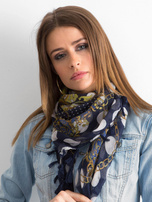 Granatowa chusta we wzory