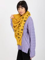 Hurtownia Żółty damski szal z nadrukiem  