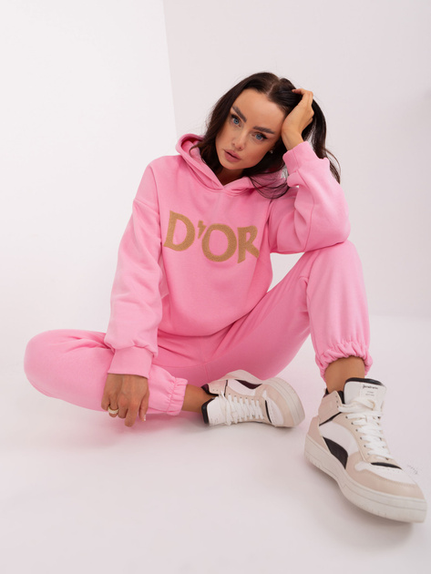 Hurt Różowy dwuczęściowy damski komplet dresowy