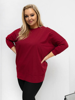 Bordowa bawełniana bluzka plus size