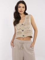 Beżowa krótka kamizelka z guzikami SUBLEVEL 