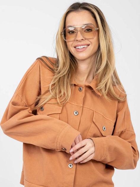 Ceglasta jeansowa kurtka oversize RUE PARIS