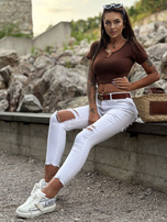 Hurtownia Brązowy dopasowany top basic MAYFLIES