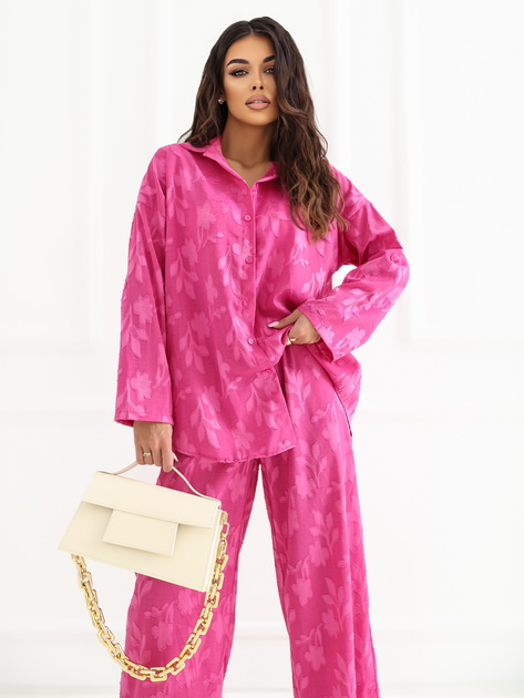 Fuksjowy letni komplet z wypukłym wzorem RUE PARIS