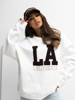 Ecru bluza z kontrastowym napisem RUE PARIS 