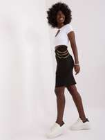 Hurtownia Czarna dopasowana spódnica dzianinowa