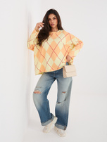 Jasnożółto-pomarańczowa bluza oversize bez kaptura