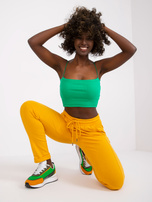 Bright orange basic sweatpants with pockets.
