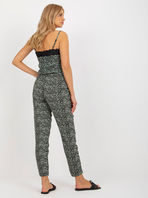 Hurt Khaki wiskozowe spodnie z materiału we wzory SUBLEVEL