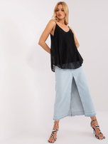 Hurt Czarny damski top na ramiączkach OCH BELLA