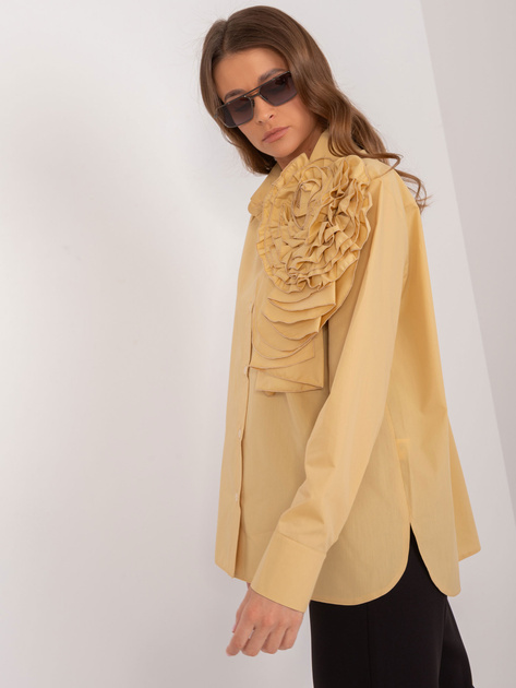 Hurt Ciemnożółta koszula klasyczna z aplikacją