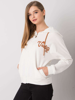 Ecru rozpinana bluza z kapturem Diane