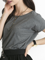 Ciemnoszary melanżowy t-shirt Circle