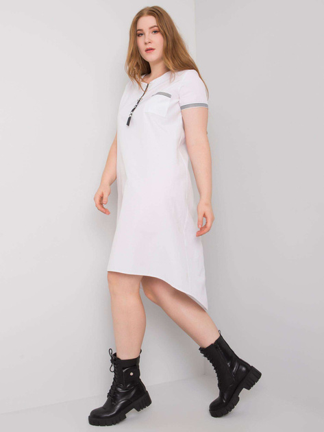 Biała sukienka plus size z bawełny Viana