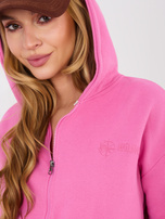 Tmavě růžová rozepínací mikina s výšivkou NATURAL SIDE.