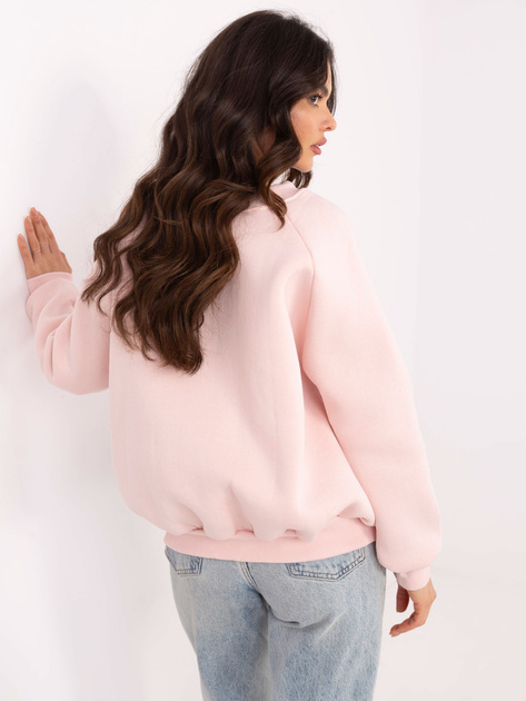 Hurt Jasnoróżowa bluza bez kaptura z ociepleniem